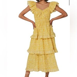 Cleobella Yellow Floral Maxi Dress